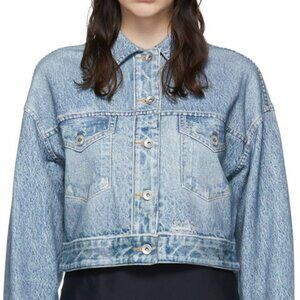 Rag & Bone Miramar Crop Denim Print Jacket